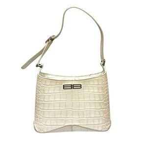 Balenciaga XX Hobo Bag Crocodile Shoulder White One